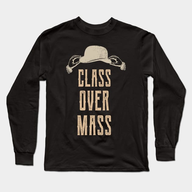 Class Over Mass Vintage Gentlemen Bowler Hat Long Sleeve T-Shirt by Foxxy Merch